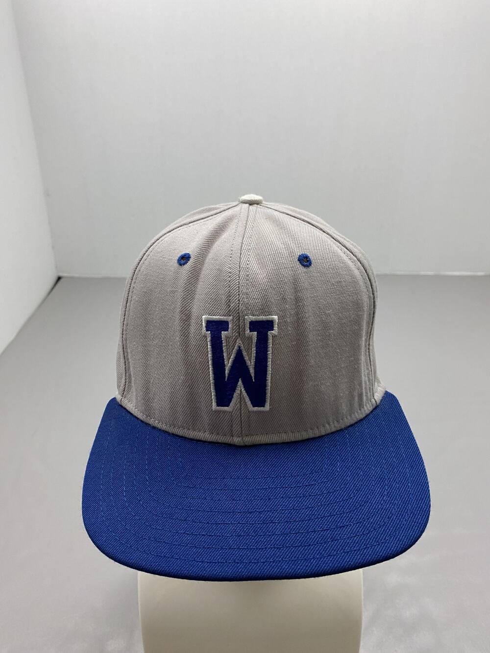 DeLong Hat Cap Snap Back Mens XL Gray Blue Cougars W Embroidered Adjustable